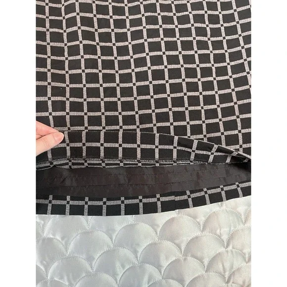 Ann Taylor LOFT Skirt Size 10 Black Gray Window Pane Lined Career Fall Winter - Picture 3 of 6